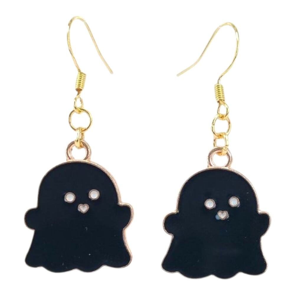 Black Ghost Earrings 👻 Spooky Cute Halloween Jewelry